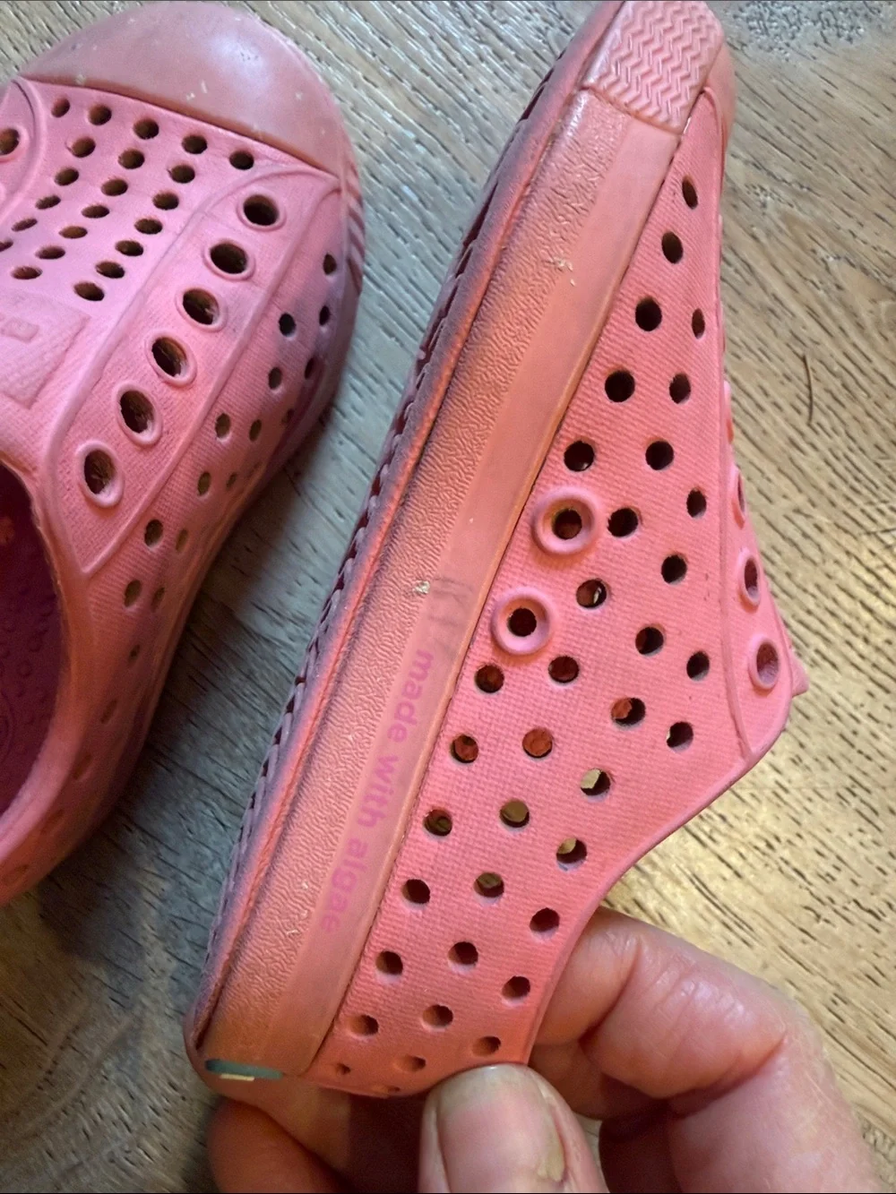 Native Jefferson Kids Slip-On Water Shoes in Coral Pink